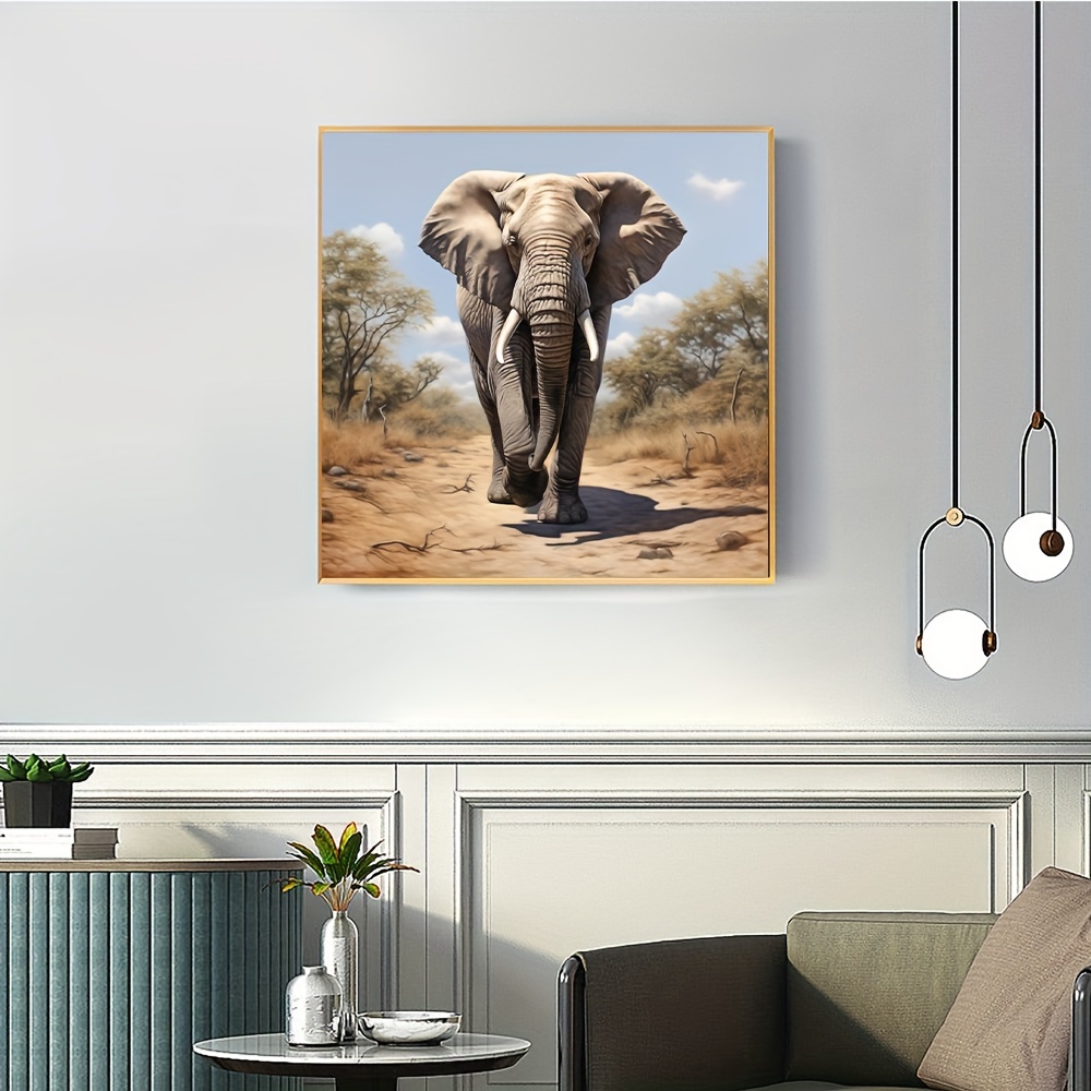 Diy 5d Diamond Painting Kit Without Frame Elephant Diamond - Temu