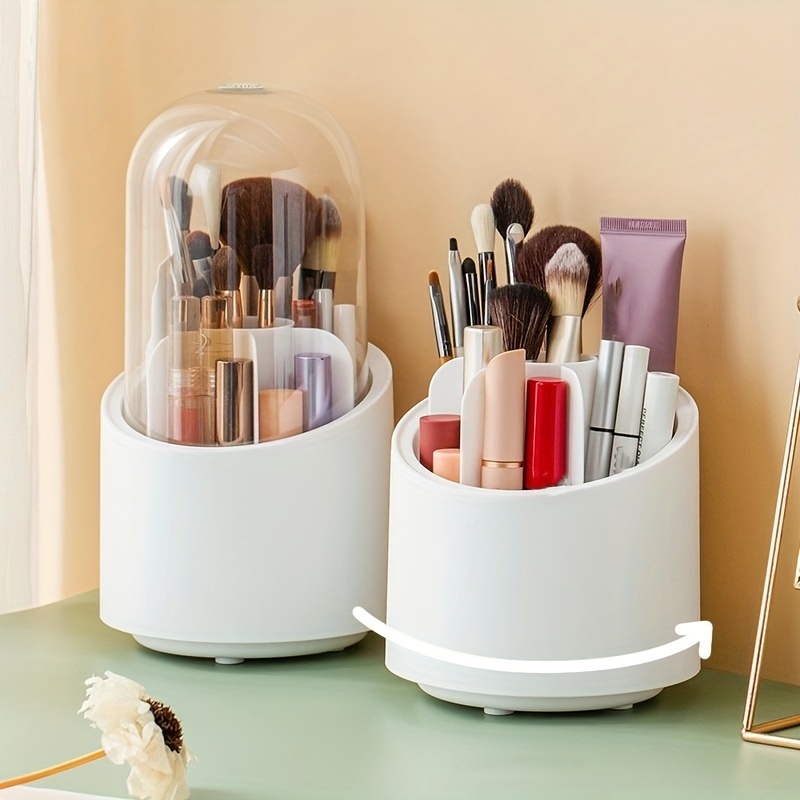 360° Rotating Brush Barrel Makeup Brush Storage Box Portable Desktop  Cosmetic Organizer Lipstick Brushes Holder Pen Holder - AliExpress