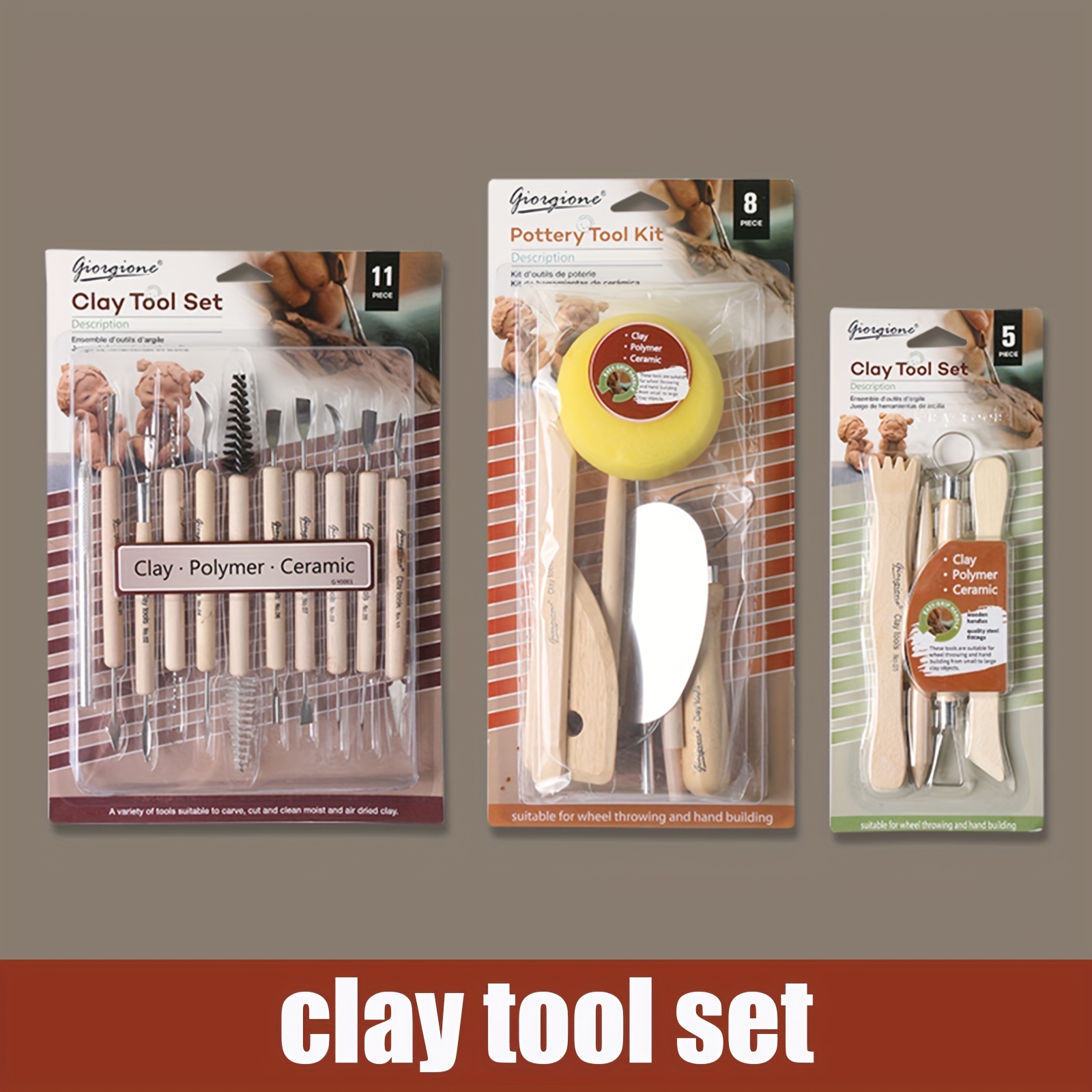 Soft Clay Tool Set 304 Stainless Steel Wooden Handle Clay - Temu