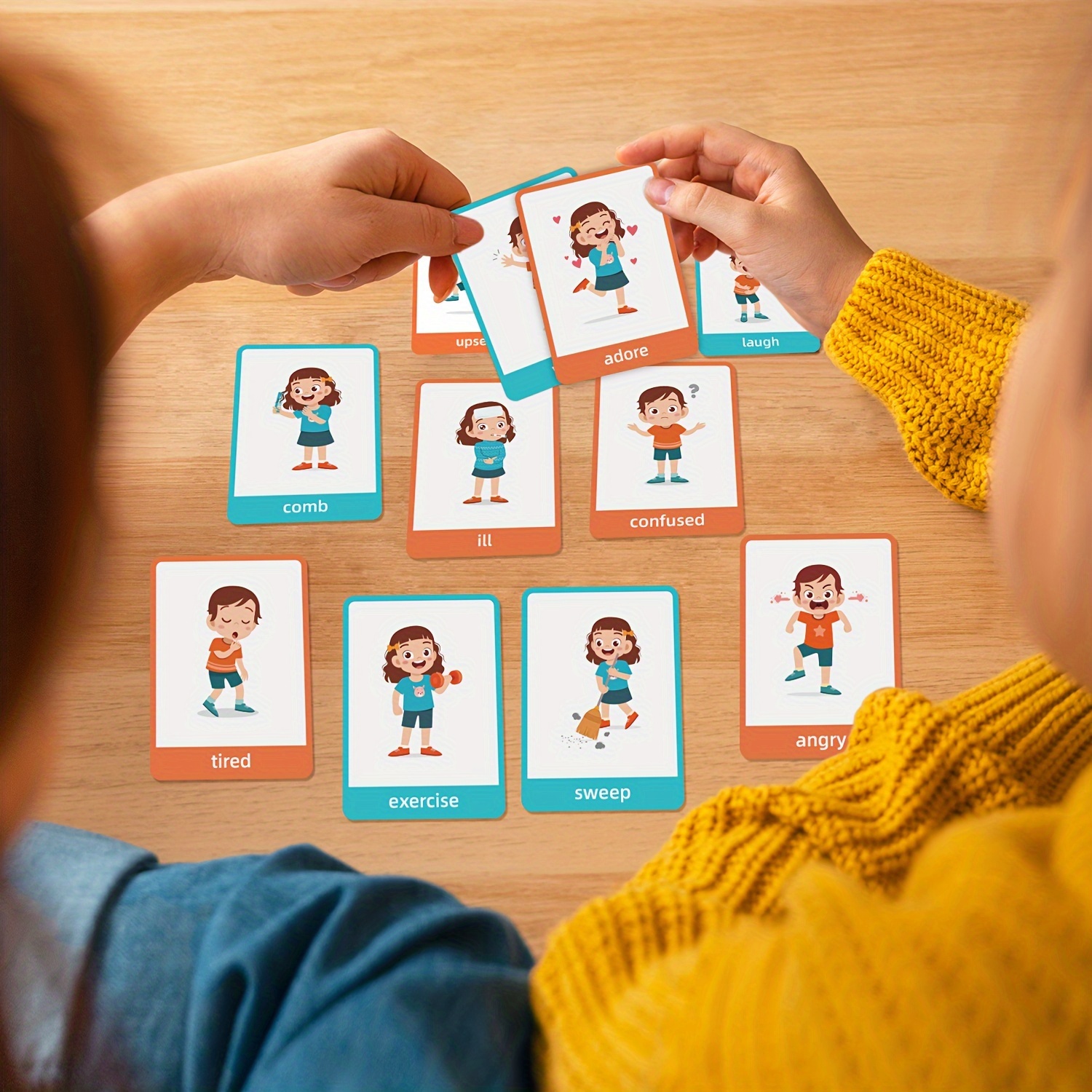 Multiple Types Behaviors Emotions Card Expression Flashcard - Temu