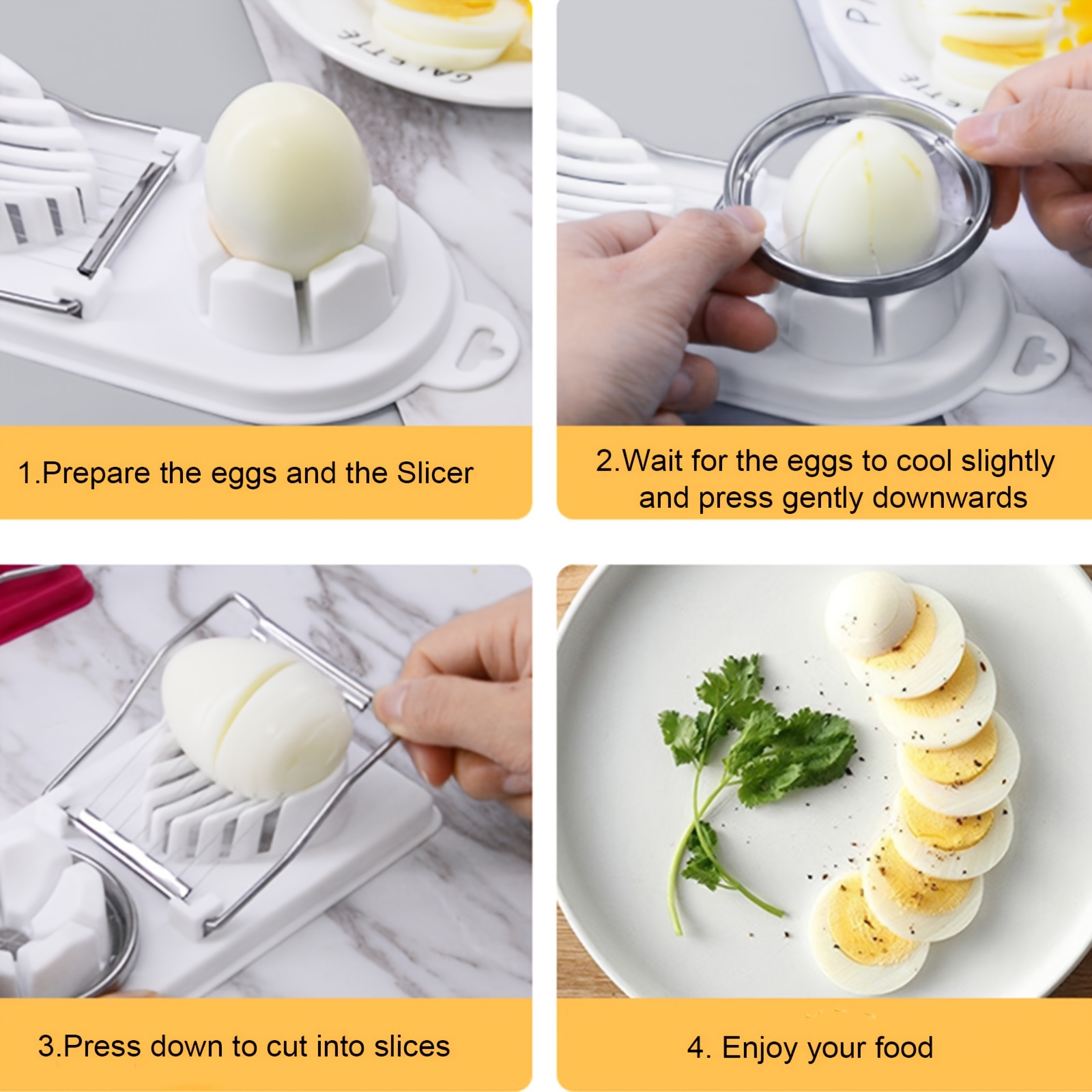 Egg Slicer, Egg Slicer for Hard Boiled Eggs, Stainless Steel Wire Egg Slicer,  Heavy Duty Aluminium Egg Cutter Dishwasher Safe for Egg Strawberry Soft  Fruit 