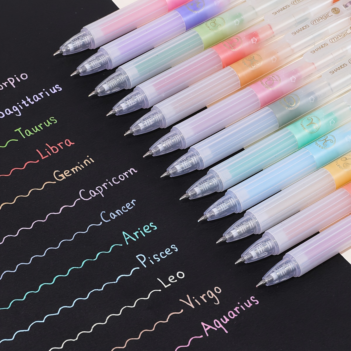 0.5 mm Gel Pens Fine Point Black Ink Retractable Gel Ink Pens Gradient  Colored Pens with Aesthetic Gradient Color Pen Shell for Journaling  Sketching
