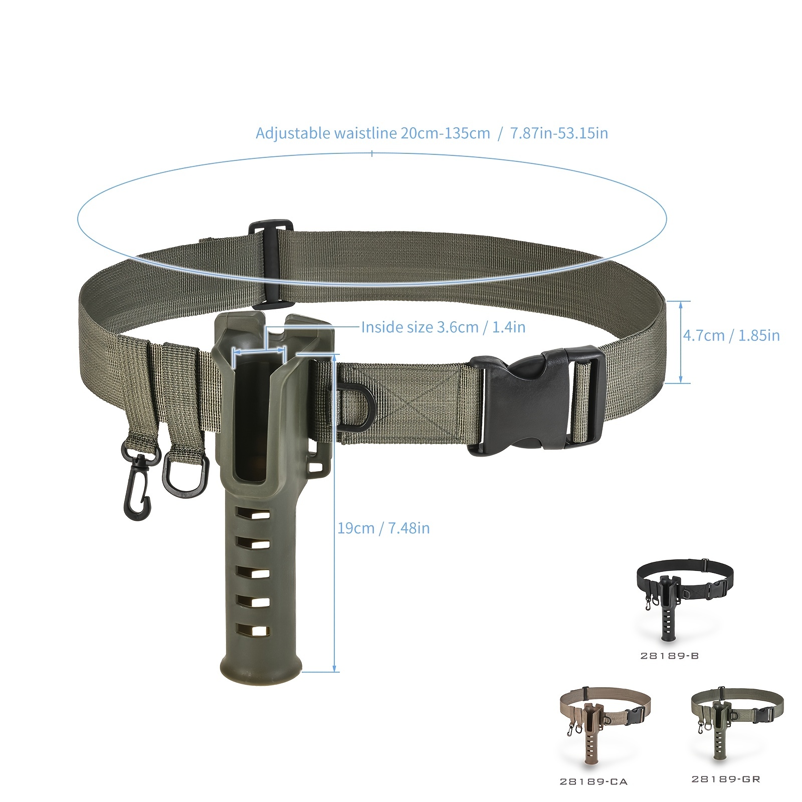 Portable Belt Rod Holder Fishing Gear Tackles Accessories Adjustable Waist Fishing  Rod Holder Fishing Rod Pole Inserter