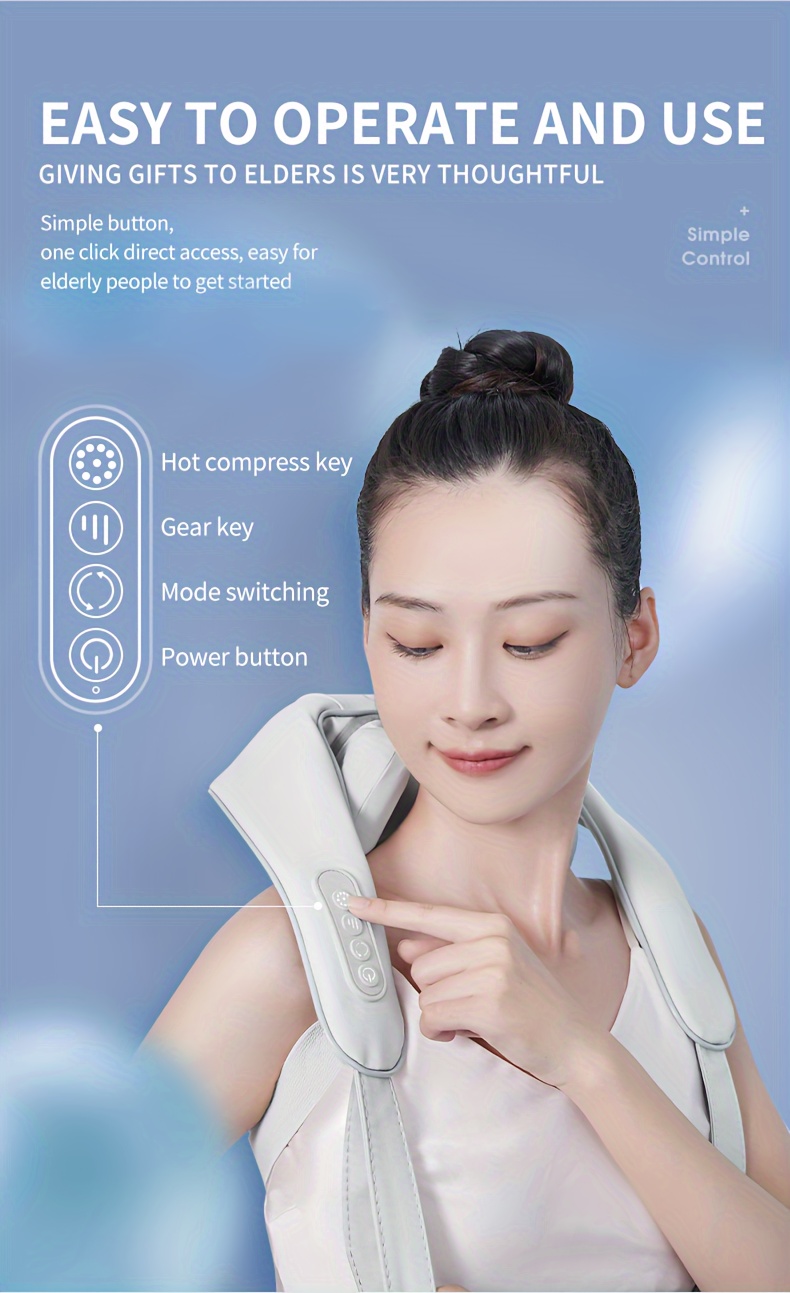 Multifunctional Neck And Shoulder Massager Usb Rechargeable - Temu