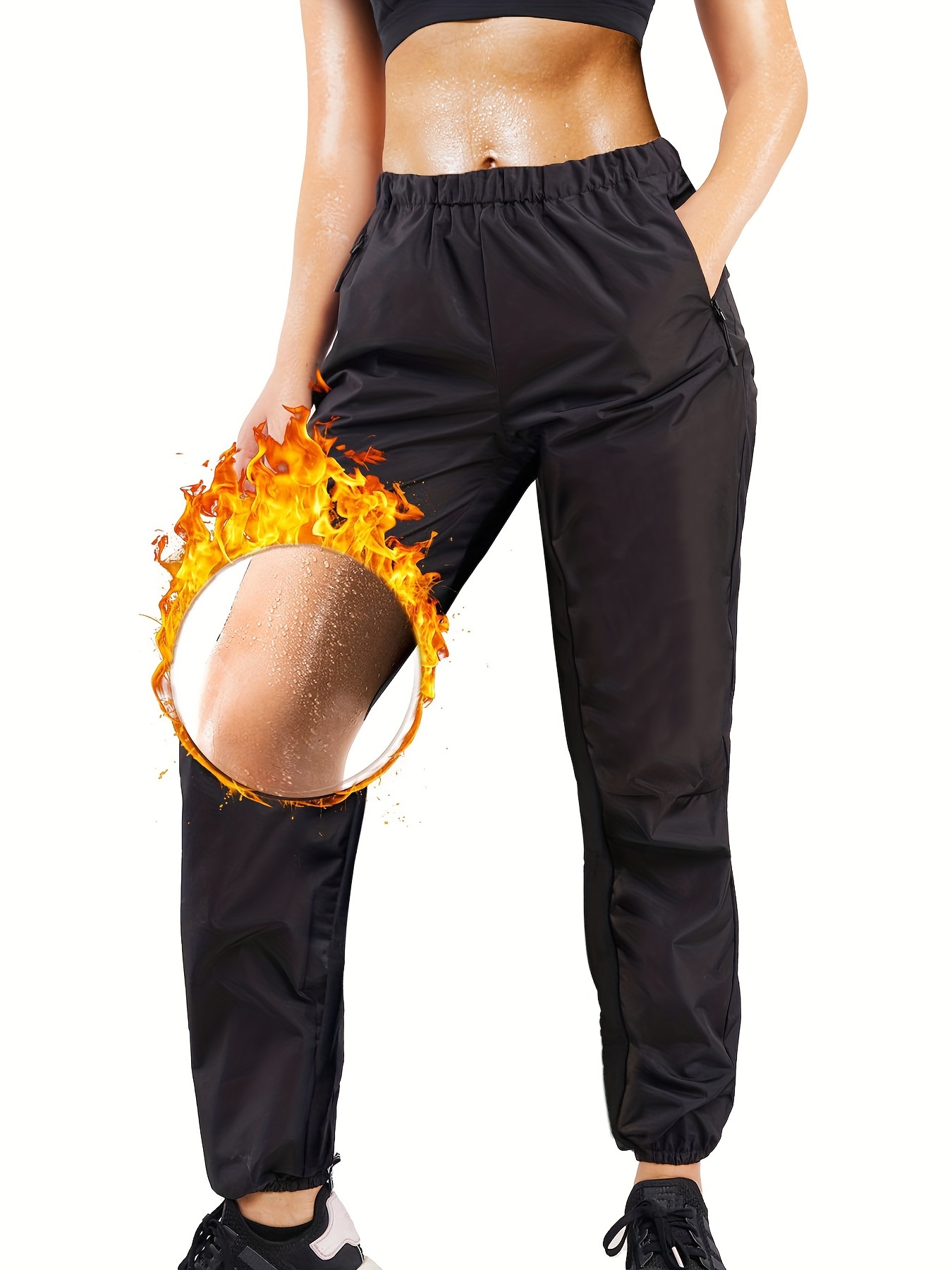 Women Heat Cycle Sweat Fat Burning Workout Slimming Fashion Sauna Pants