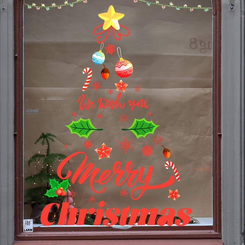 Glass Door Christmas Tree Christmas Decorations Window Glass - Temu