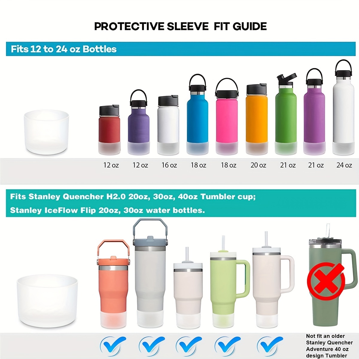 Silicone Boot For Stanley Quencher Water Bottle Boot Sleeve - Temu