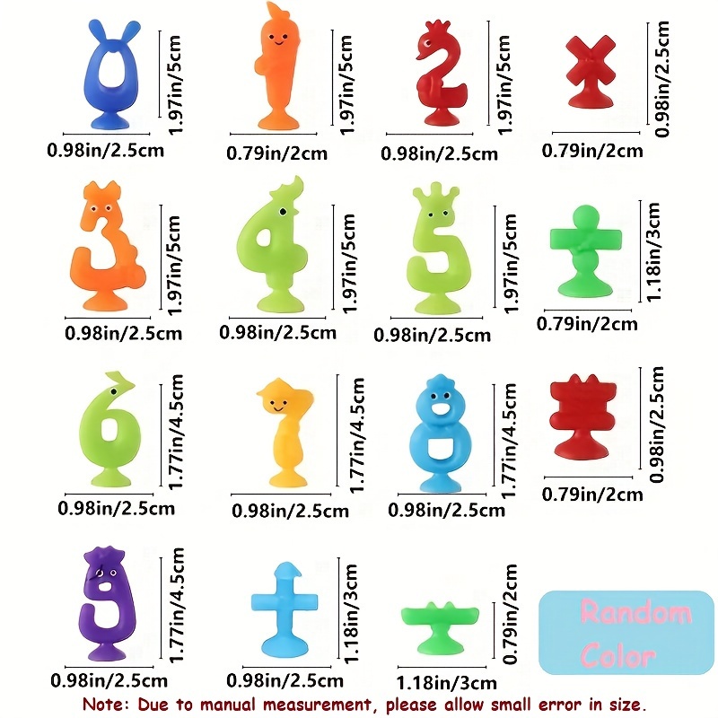 26PCS Baby Alphabet Suction Cup Toys, Silicone Sucker Bath Toys