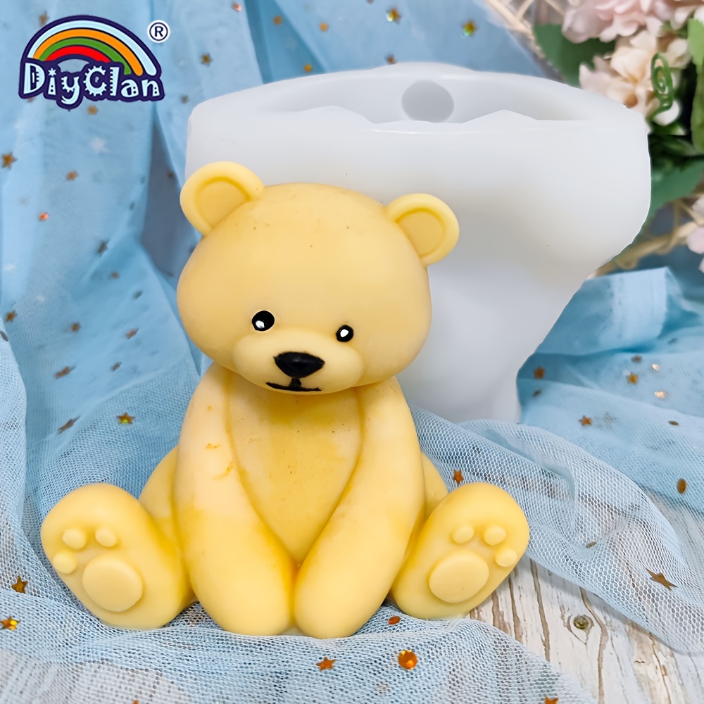 1pc Sitting Bear Candle Mold/Silicone Mold For 3d Teddy Bear Fondant  Chocolate Soap Making, Diy Bear Aroma Candle Making