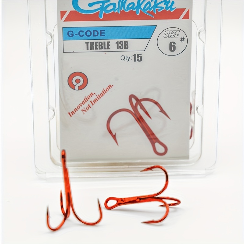New Treble Hook Size 1 14 Red Reinforced Extra Sharp Barbed - Temu