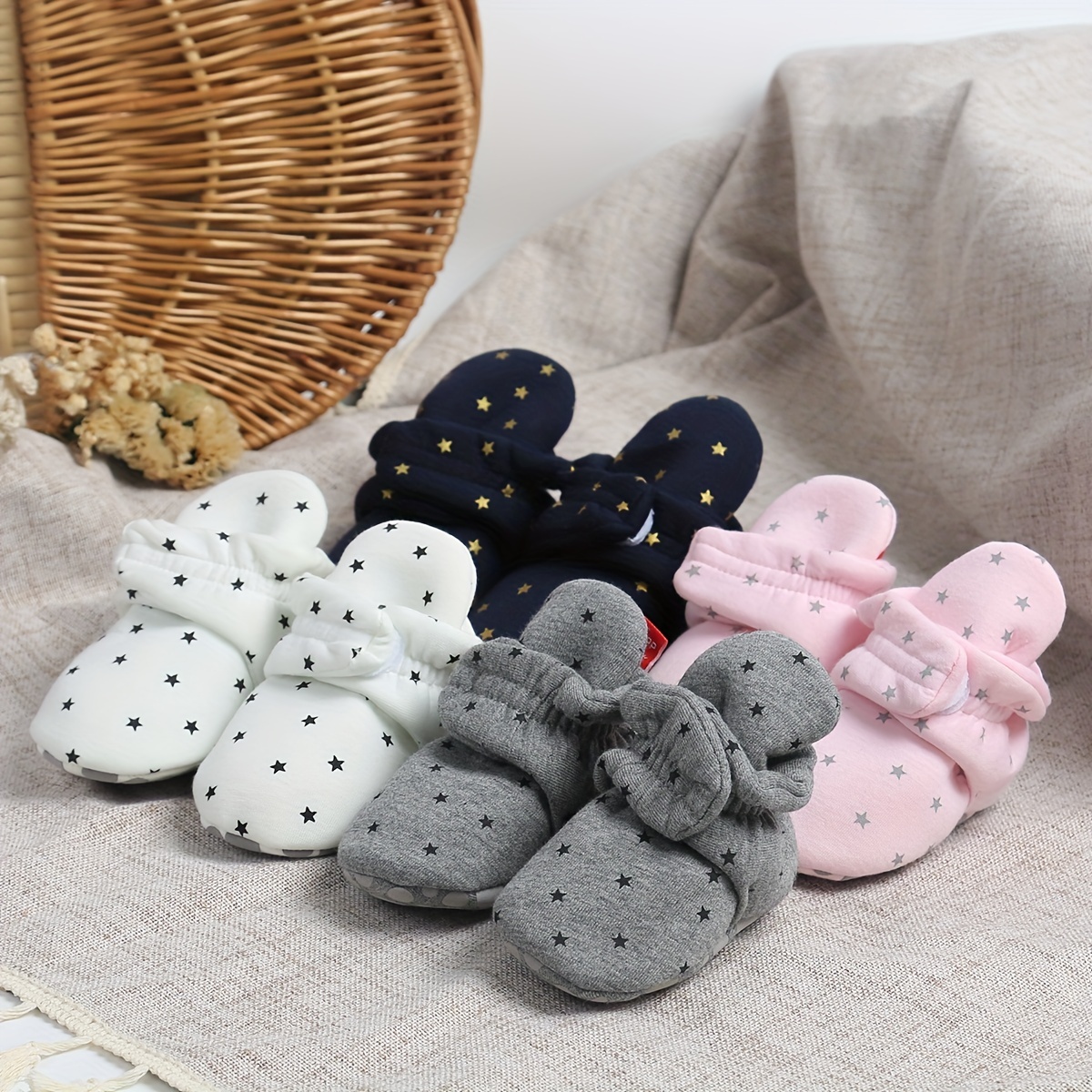 Infantile bébé filles garçons coton chaussons chaud polaire pantoufles  chaussures de berceau pour l'hiver noël - Temu France