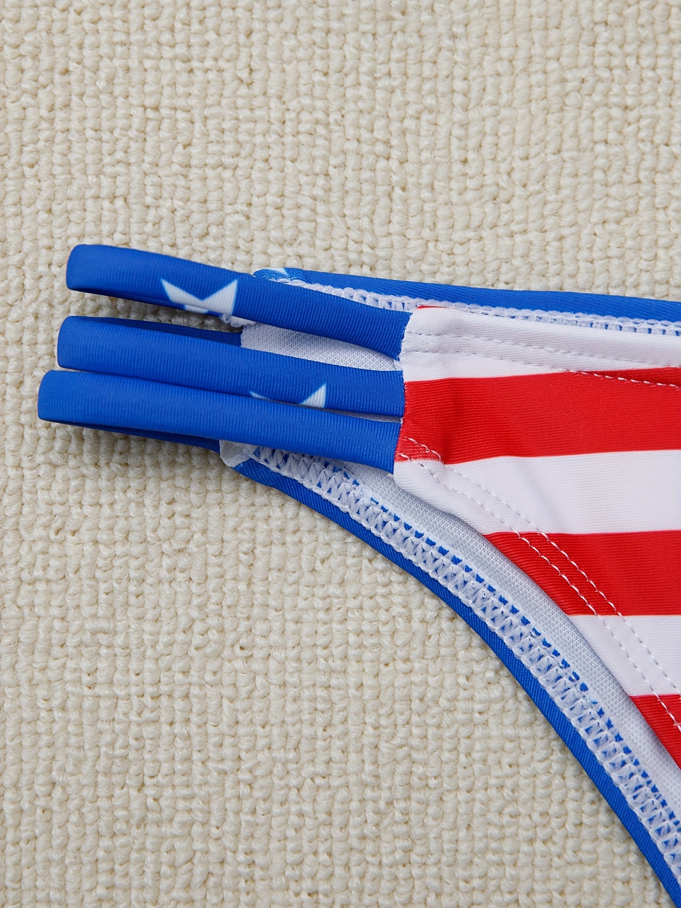 American Flag Swimsuit Women 4th of July Bikini Tie Side String  Independence Day Swimwear