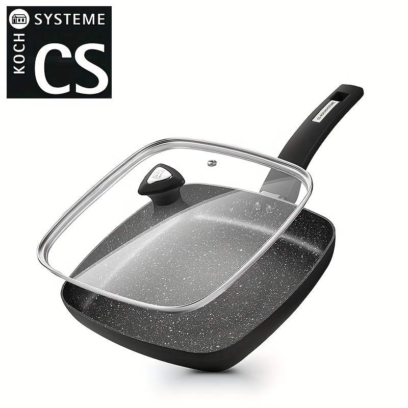 Csk Non-stick Frying Pan With Lid - Ultimate Nonstick, Toxic-free, Easy To  Clean - Ideal For All Stoves And Induction Cookers - Deep Square Omelette  Pan For 2-3 People - Temu