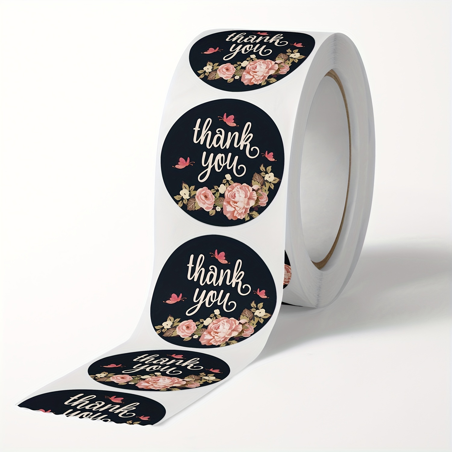 Thank You Stickers Floral Self Adhesive Stickers Lables - Temu