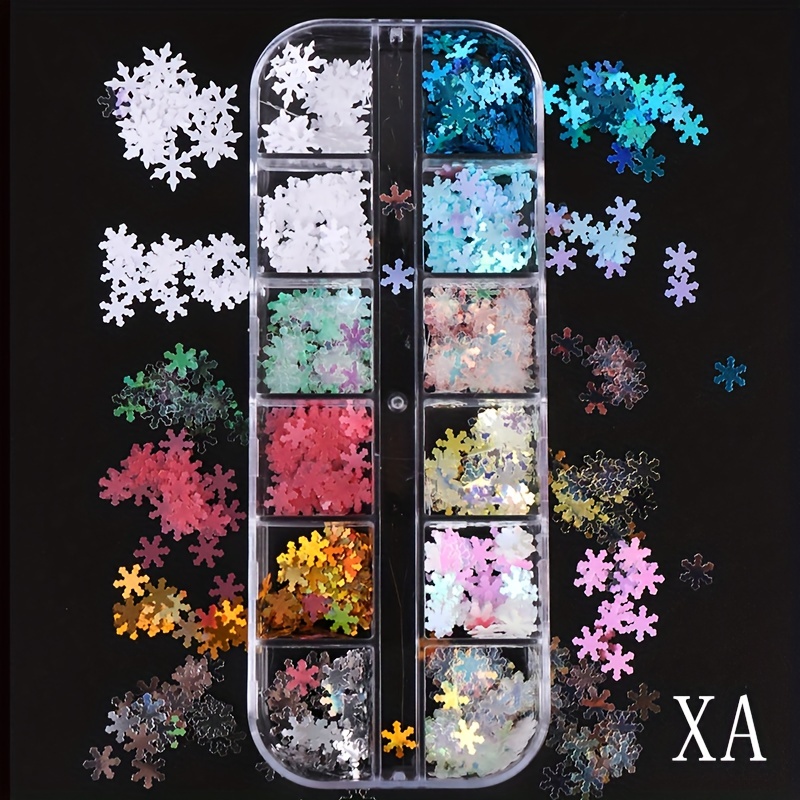 Colorful Christmas Nail Art Snowflake Sequins - Temu