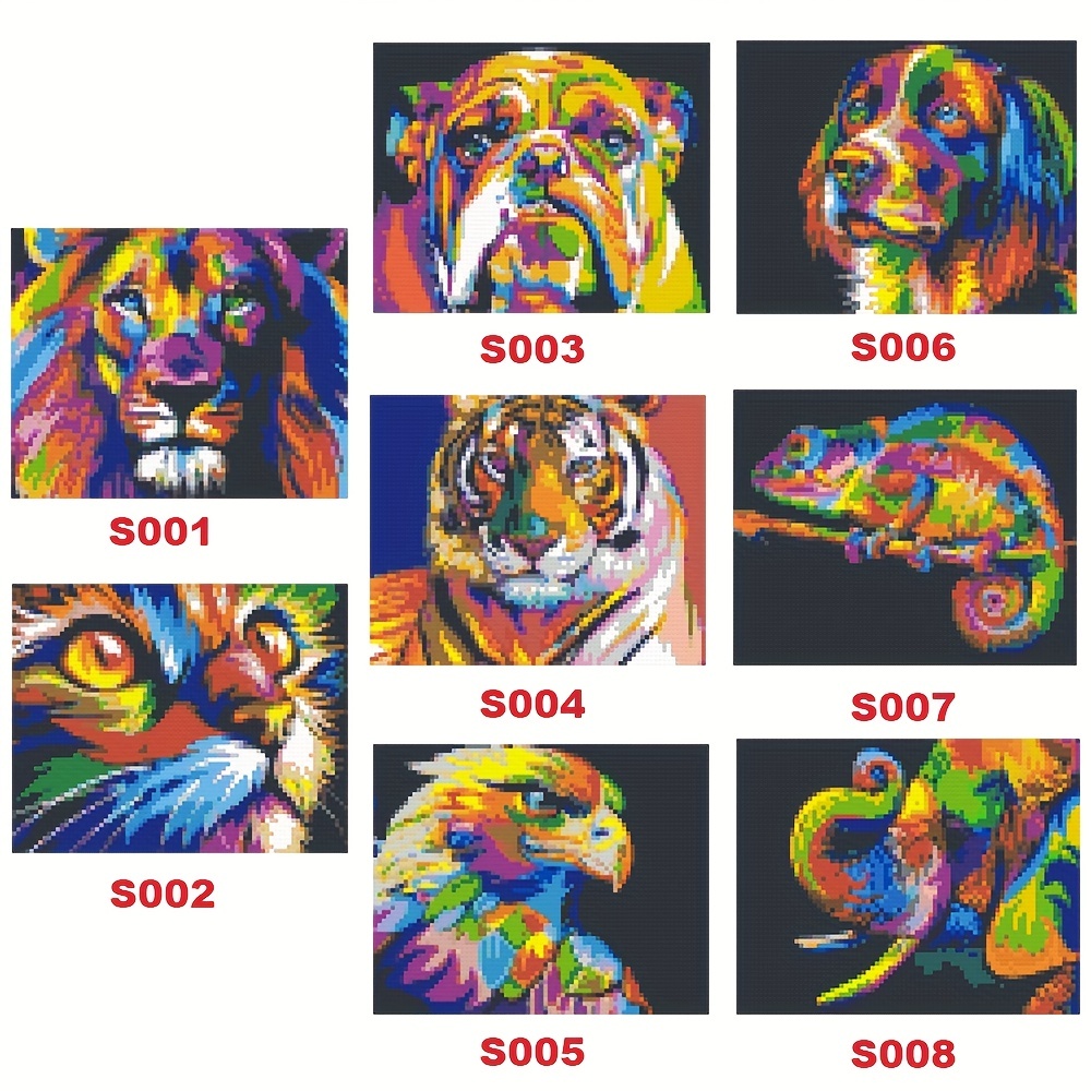 DIY 3D Mosaico Pintura de Animais, Gato, Leão, Tigre, Bloco de Construção,  Bordado, Home Wall Art, Pixel Ideas, Decoração Pop, Presente