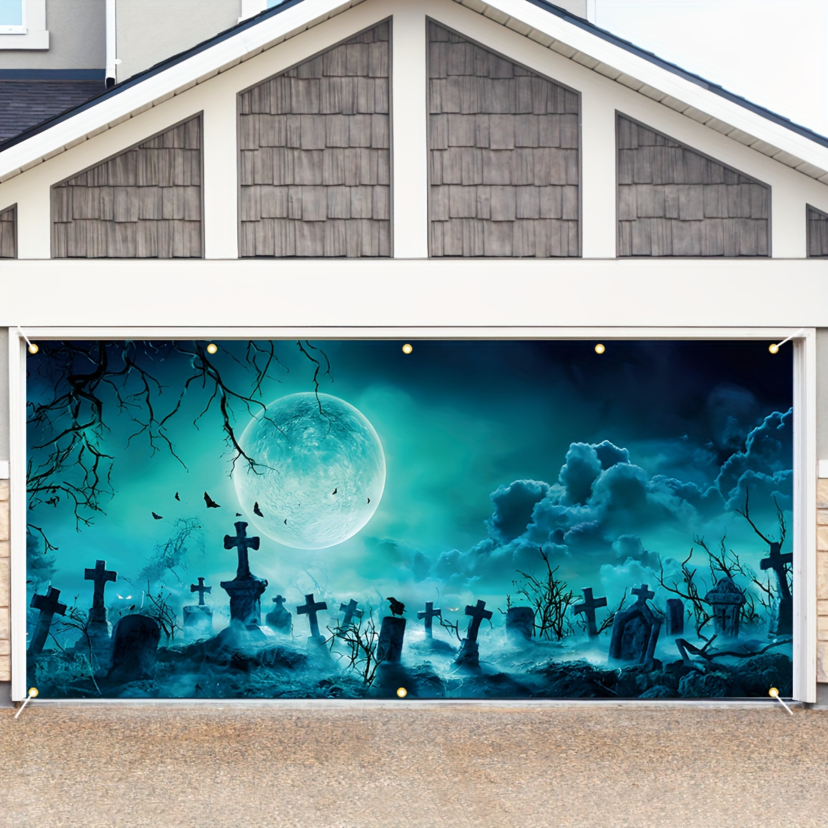 Halloween Garage Door Decorations Full Moon Halloween Door - Temu