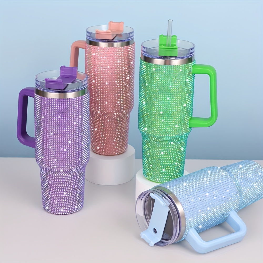 Stainless Steel Tumbler With Lid & Straw, Insulated Water Bottle