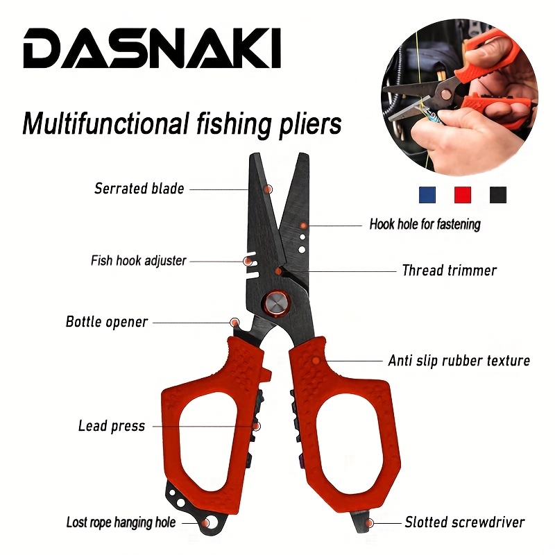 EASYFISH Durable Lengthened Fishing Scissors Fishing Line Cutter Pliers  Portable Cutting Fish Line Tong Fishing Tied Hook Pliers