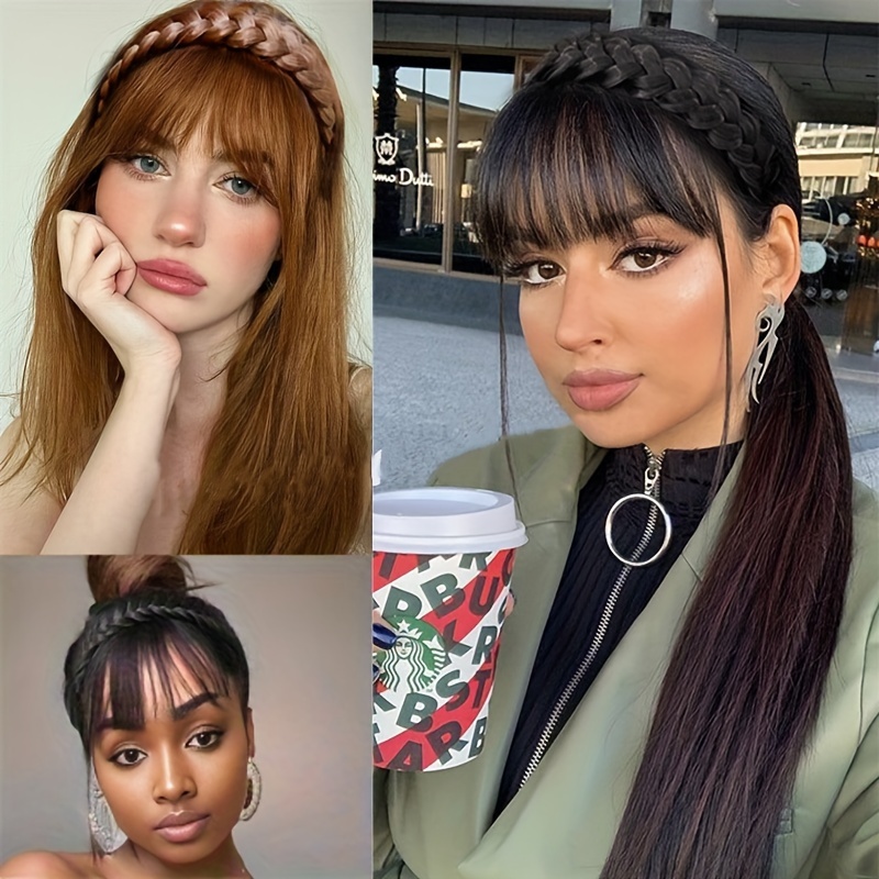  accessories with bangs braids headband hair extension high temperature synthetic fiber   hair for women daily use halloween christmas details 7