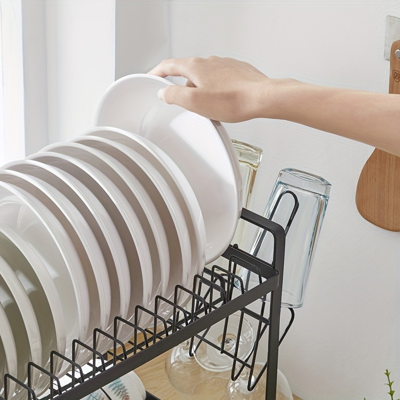 New Large Capacity Plastic 2-layer Kitchen Drain Rack, Dish Rack