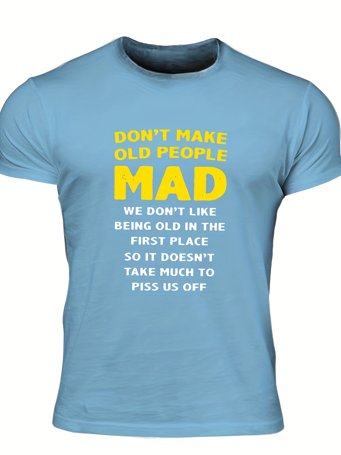 don't Make Old People Mad Letter Pattern Print Men's Comfy - Temu