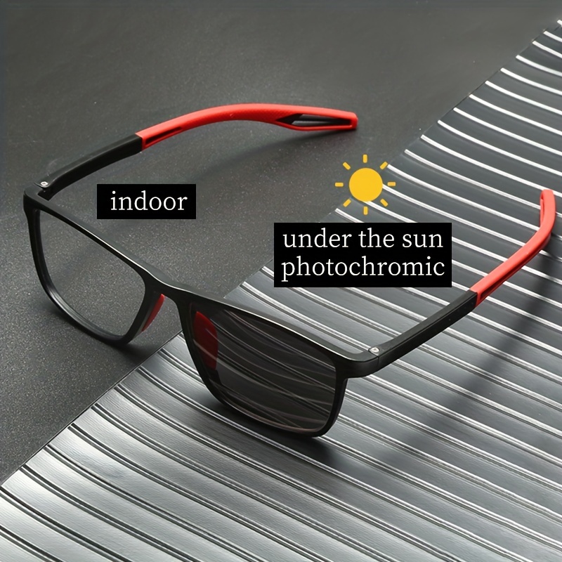 Half Rim TR90 Polarized Sport Sunglasses Men Black Red Mirror / Without Magnification