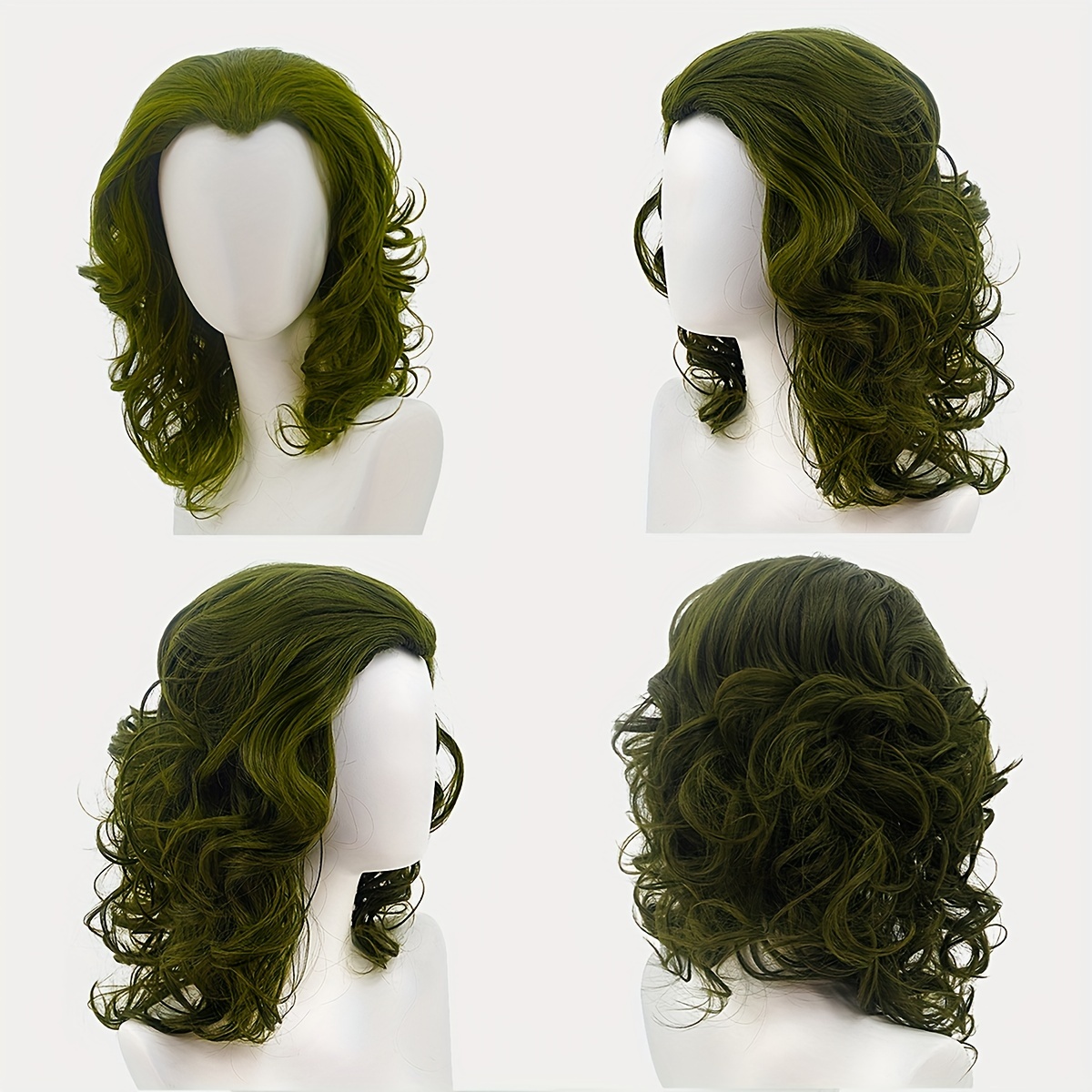 Green Short Curly Clown Wig for Halloween Cosplay Party