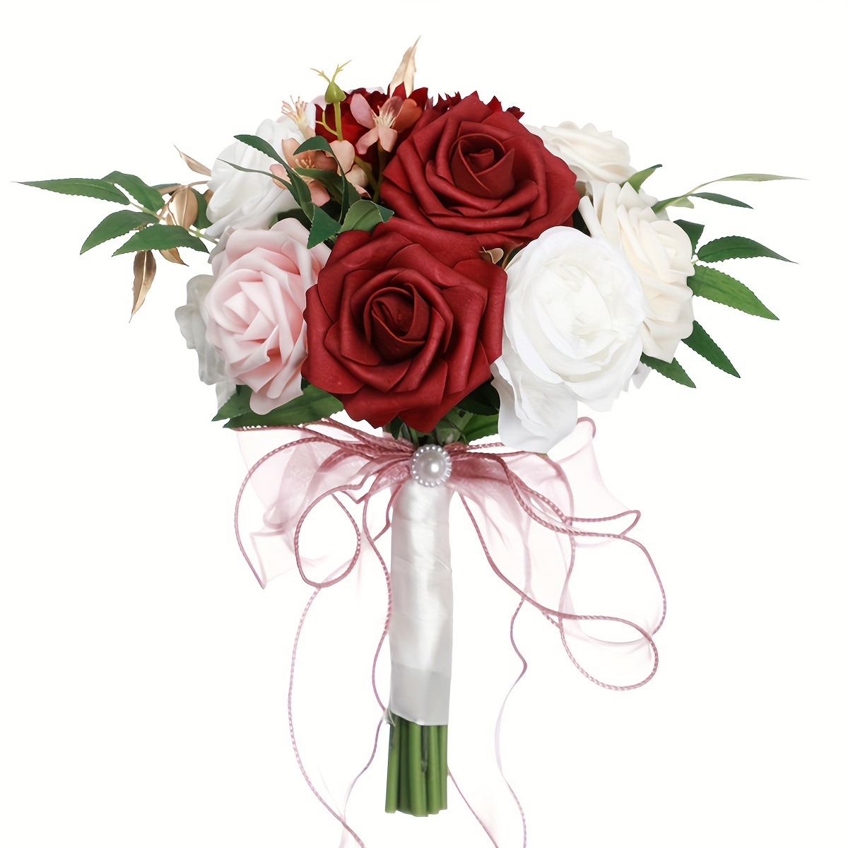 1Pc Flower Bouquet Wedding Decorative Bouquet Wedding Supplies Bridal  (White) 