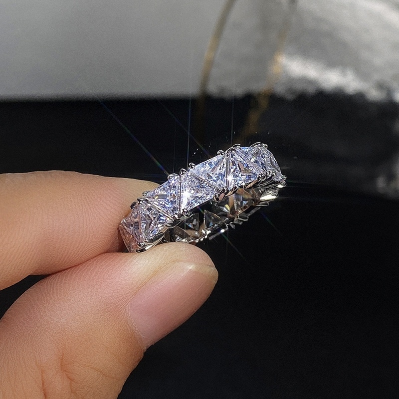 2.0ct Triangle Cut Zircon Eternity Band for Engagement