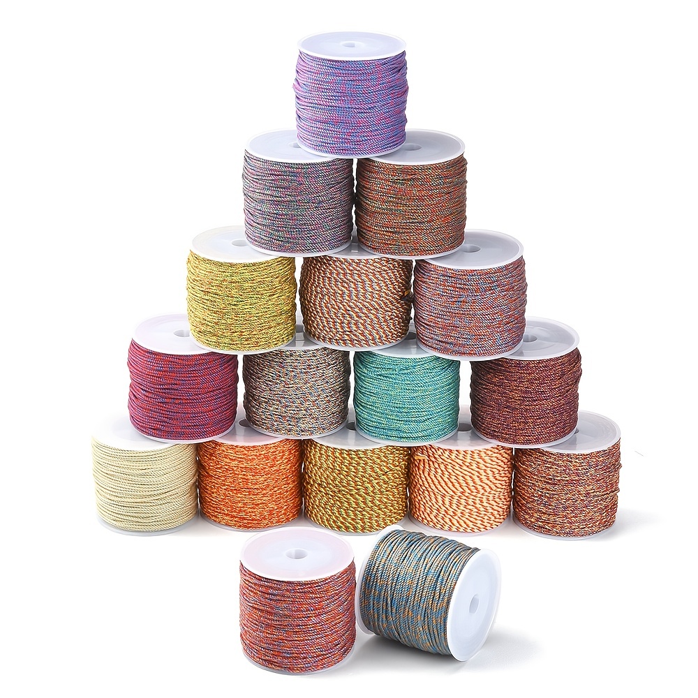45 Meters Colorful Cotton Cord Braided Rope Plastic Reel - Temu