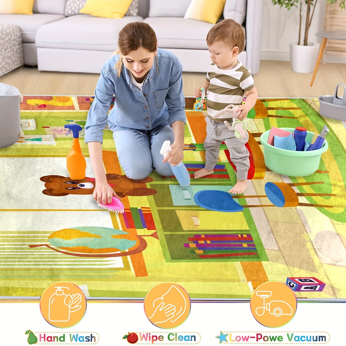 1pc Alfombra Juego Bebés Sala Juegos Alfombra Niños Pequeños - Temu