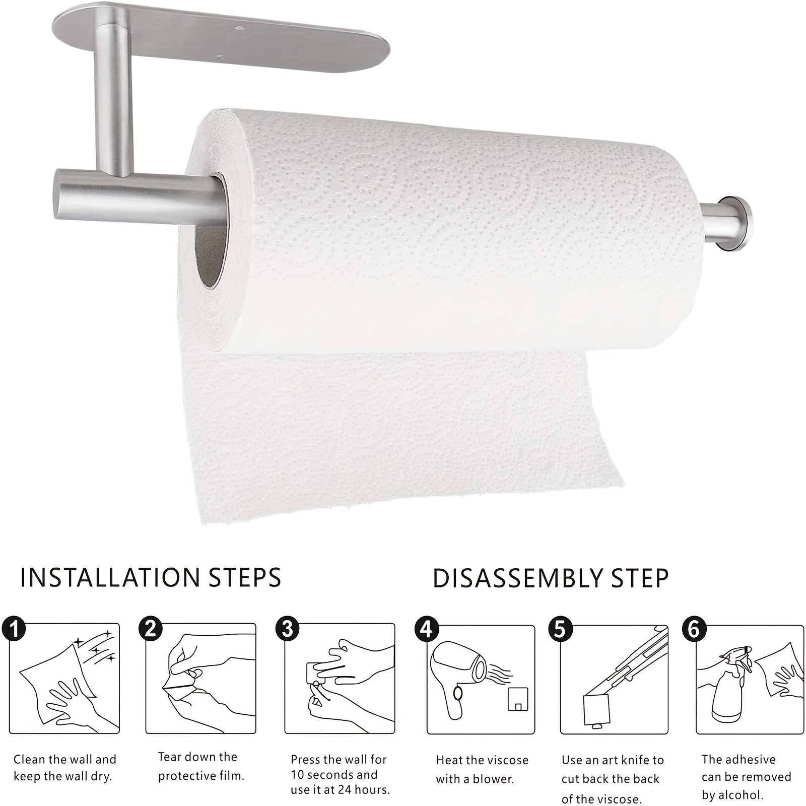 Durable Self-adhesive Paper Towel Holder That Can Be Used Under