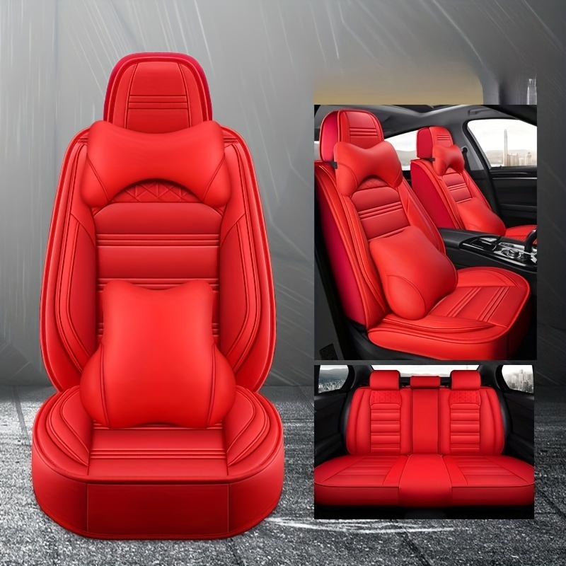 Universal Deluxe 5-Seats Car Seat Cover Front Rear PU Leather