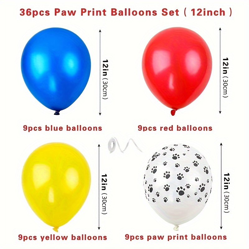 36 Pieces Puppy Balloons 12 Inch Dog Latex Balloon Dog Balloons Dog Print  Balloon Pack Decorations Dog Theme Party Supplies for Birthday Baby Shower