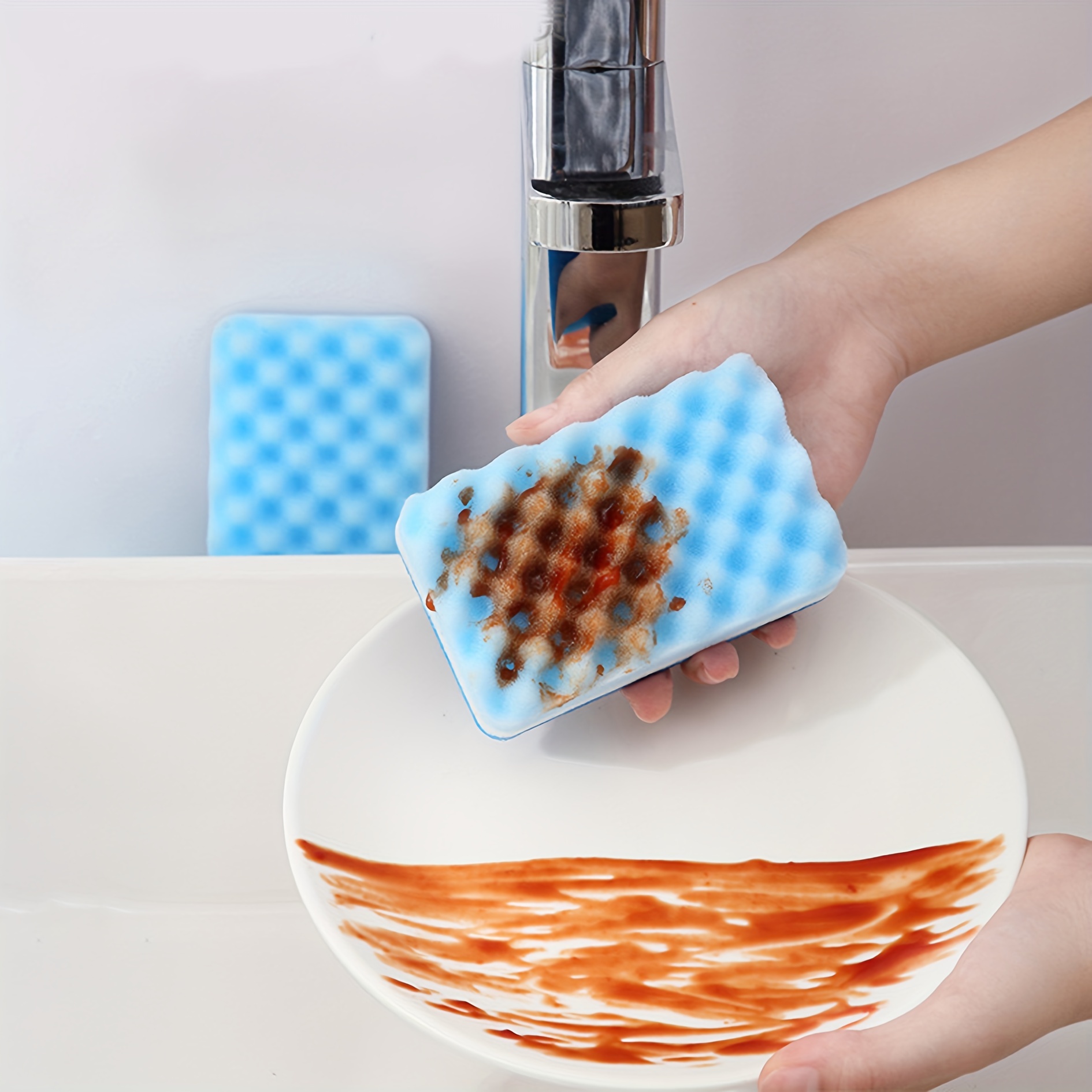 Wave Kitchen Cleaning Sponge 30pcs Double Sided Scouring Pad