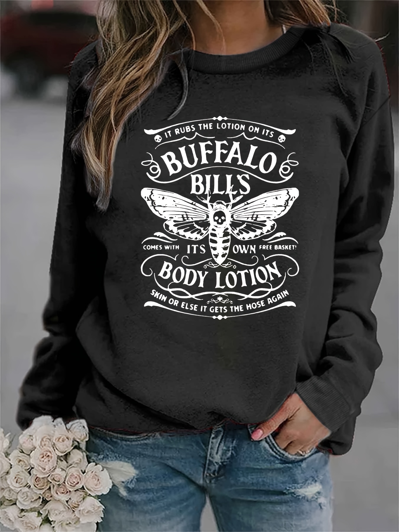 Buffalo Print Sweatshirt Casual Long Sleeve Crew Neck - Temu United Kingdom