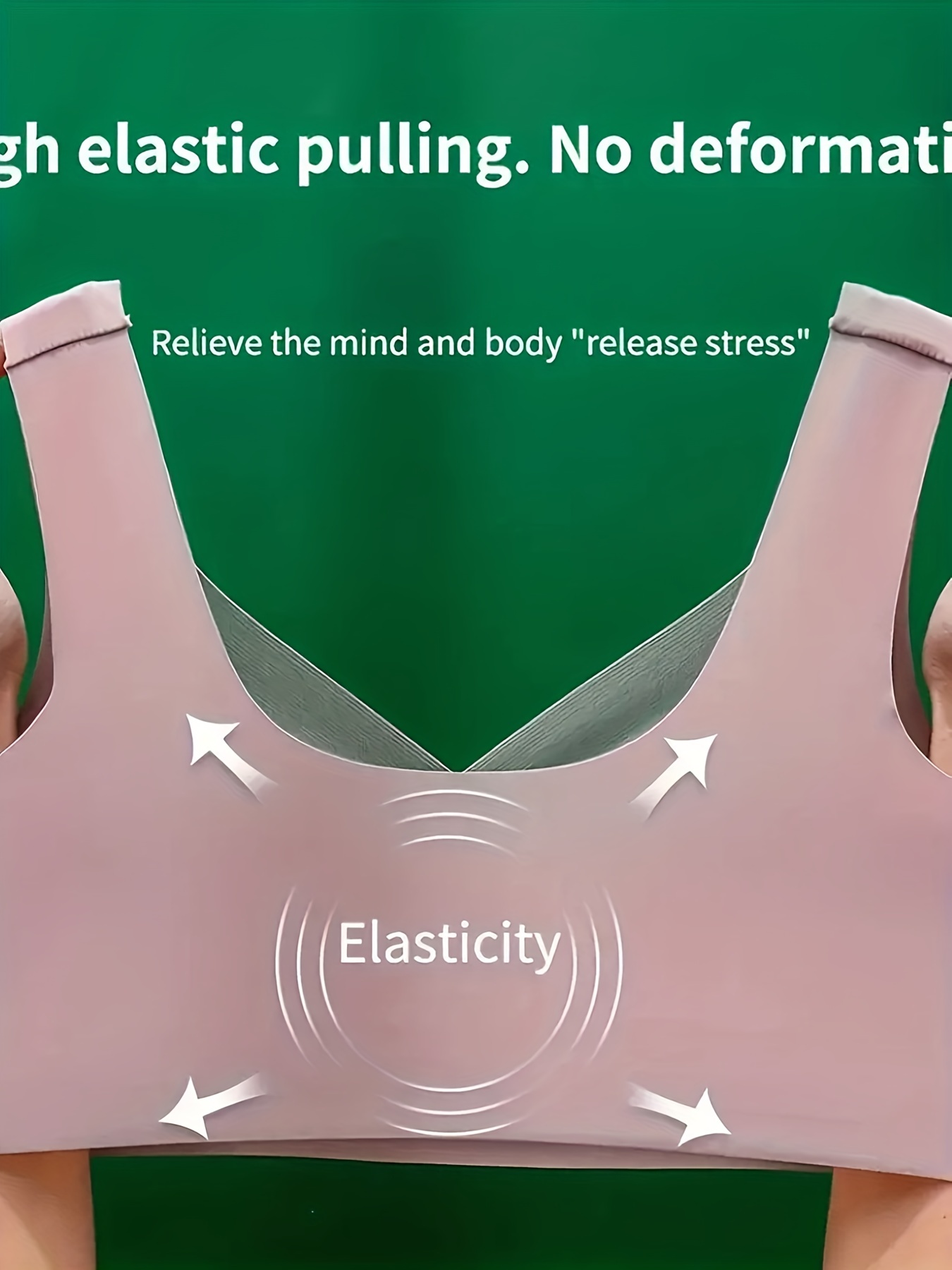 Mesh Stitching Wireless Bra, Comfy & Breathable Full Coverage Bra, Women's Lingerie & Underwear