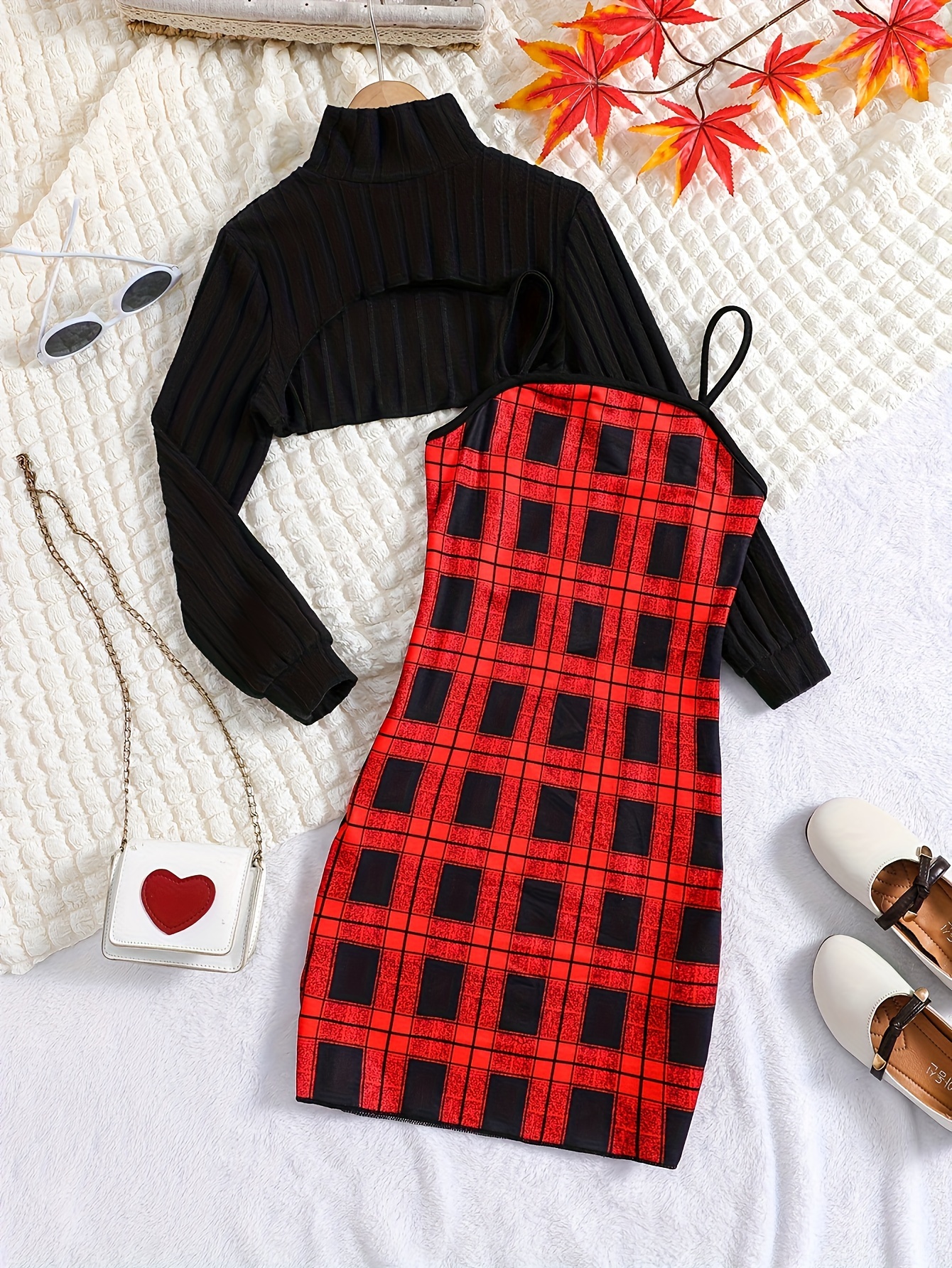 Plaid shop cami dress