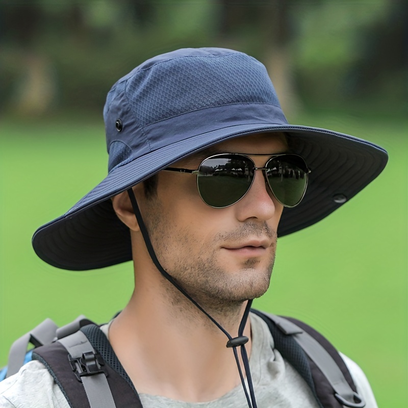 1pc Mens Outdoor Sun Protection Big Brim Bucket Hat Sunshade Hat For Fishing  And Sports - Jewelry & Accessories - Temu