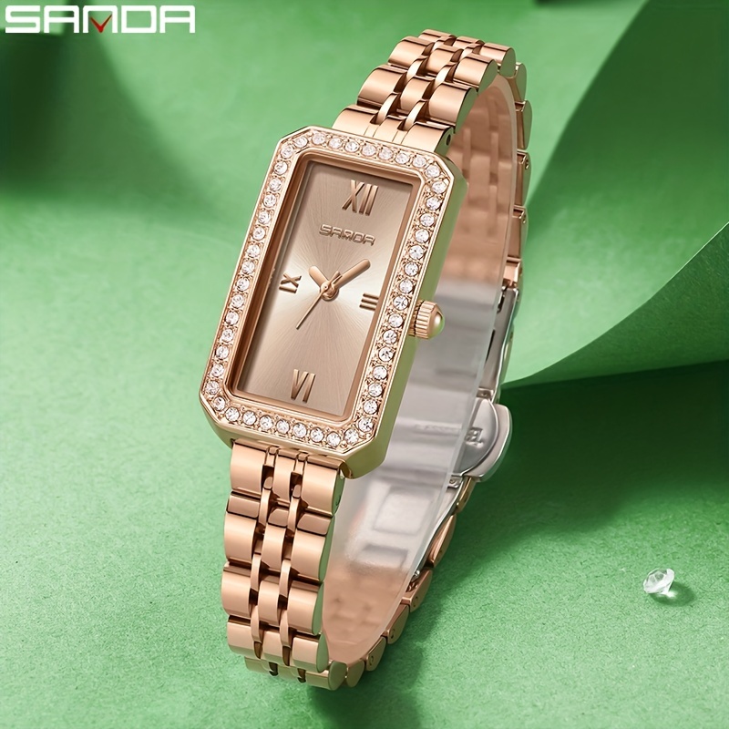 Reloj Mujer Reloj Cuarzo Dorado Lujo Reloj Pulsera Analógico - Temu Mexico