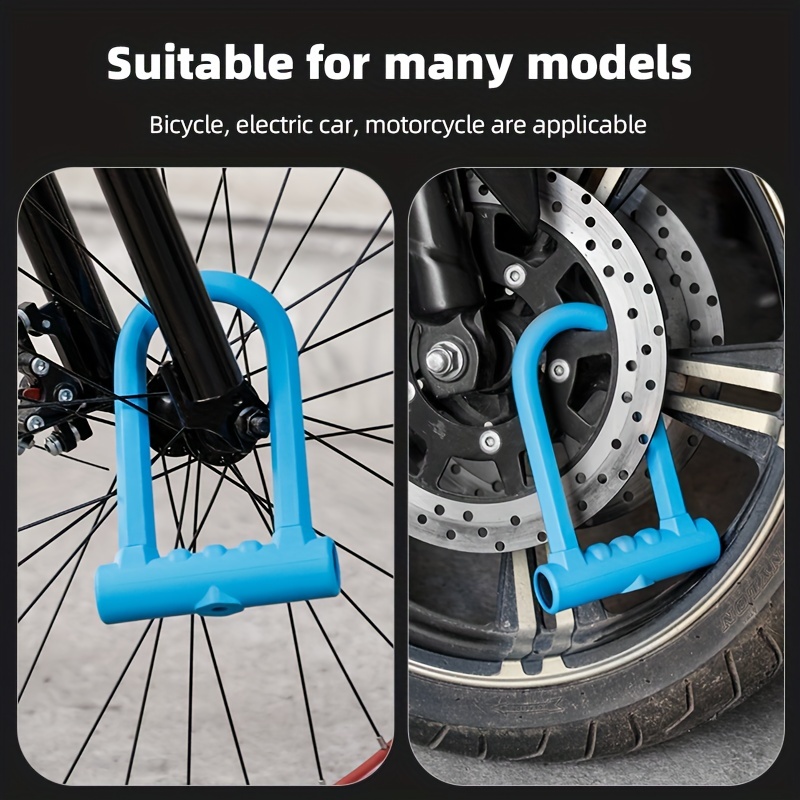 Candado de bicicleta, cerraduras de bicicleta antirrobo de alta resistencia  con 3 teclas combinación de bloqueo en U para bicicleta con cable de