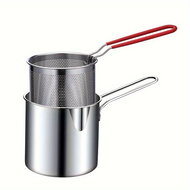 Deep Fryer Pot Mini Deep Fryer Pot Stainless Steel Fry Pan - Temu