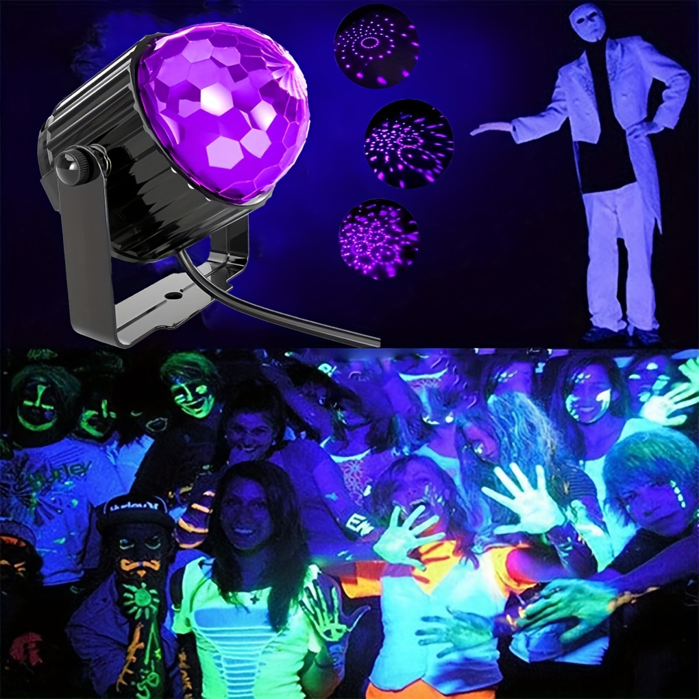 UV Black Lights for Glow Party, 6W Disco Ball LED Party 2-Pack(uv