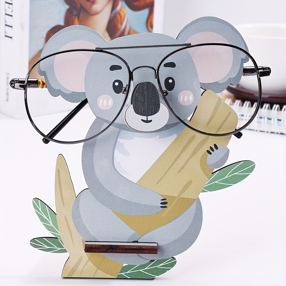 

1pc Cute Wooden Animals Eyeglass Holder Display Stand, Fun Fox Koala Giraffe Glasses Holder Stand Eyeglass Retainers, Creative Sunglasses Display Home Office Decor