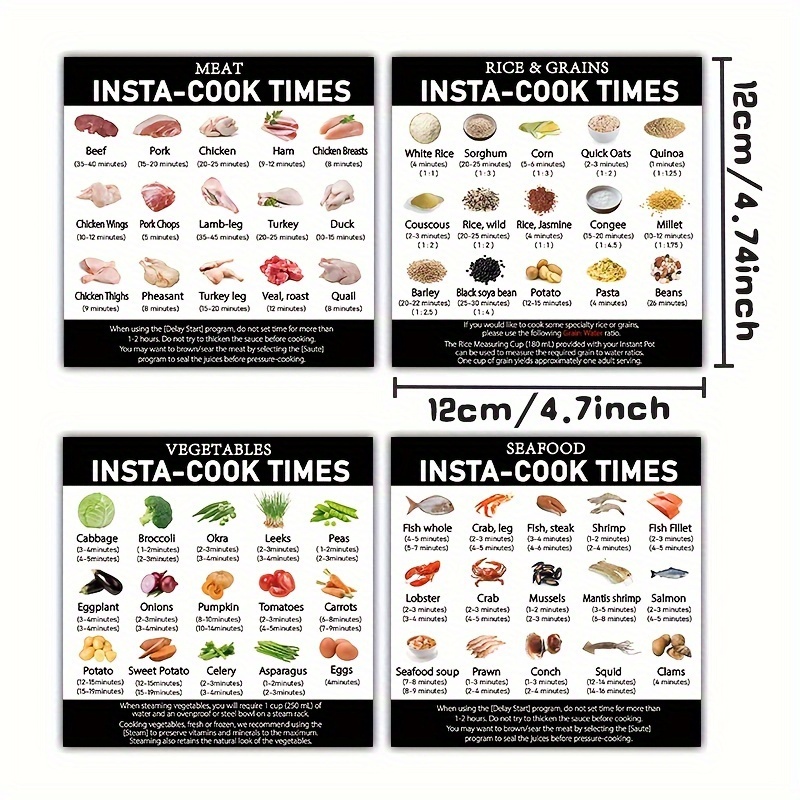 Magnetic Cheat Sheet For Instant Pot - Quick Reference Guide For 64 Common  Prep Functions - Compatible Accessories For Electric Pressure Cooker - Easy  Cooking Times - Temu