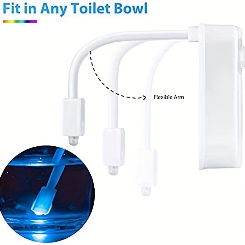 White Toilet Night Light - Motion Sensor Activated Bathroom LED Bowl Toilet  Light, Fun 32 Colors Changing Bathroom Nightlight, Toilet Bowl Illuminate  Night Light