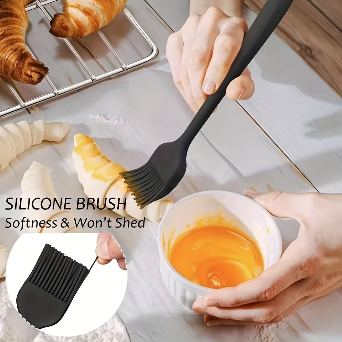 Large Silicone Kitchen Utensils Kitchen Cooking Non-stick Pan Spatula Spoon  Baking Silicone Scraper Oil Brush Special Baking Utensils - Temu