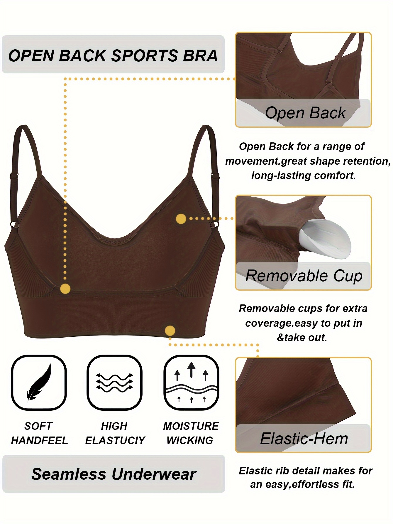 Active Seamless Open Back Sports Bra