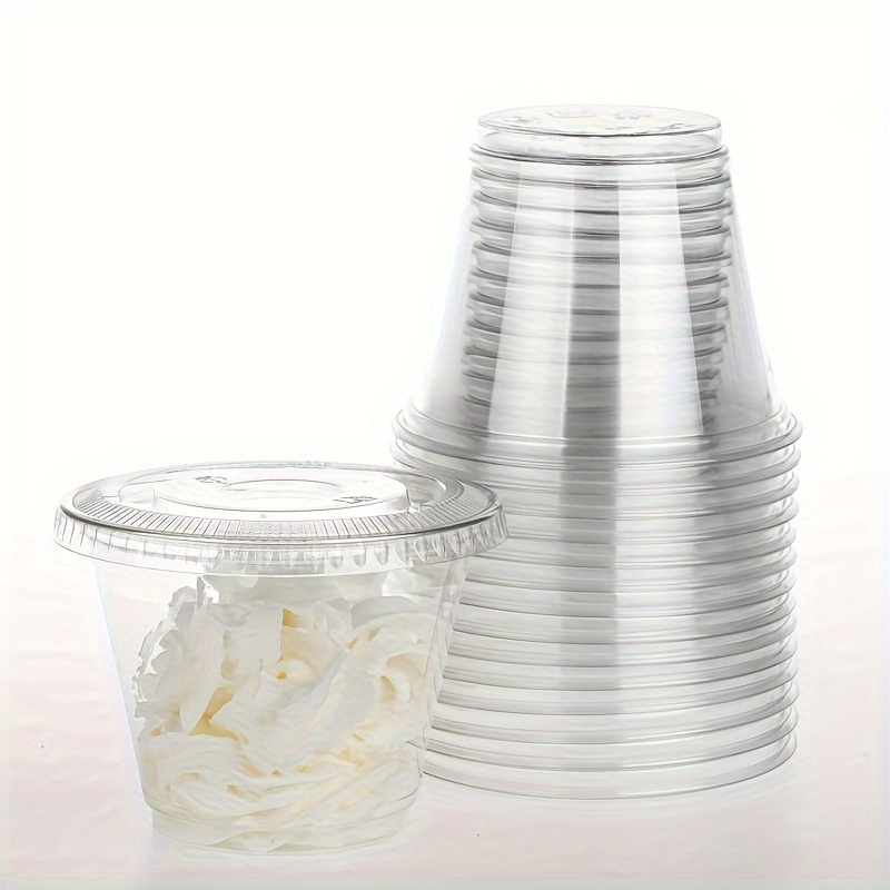 Lot de 100 tasses à café jetables en plastique transparent avec poignées  réutilisables pour mariage, anniversaire, café, 236,8 g (blanc)